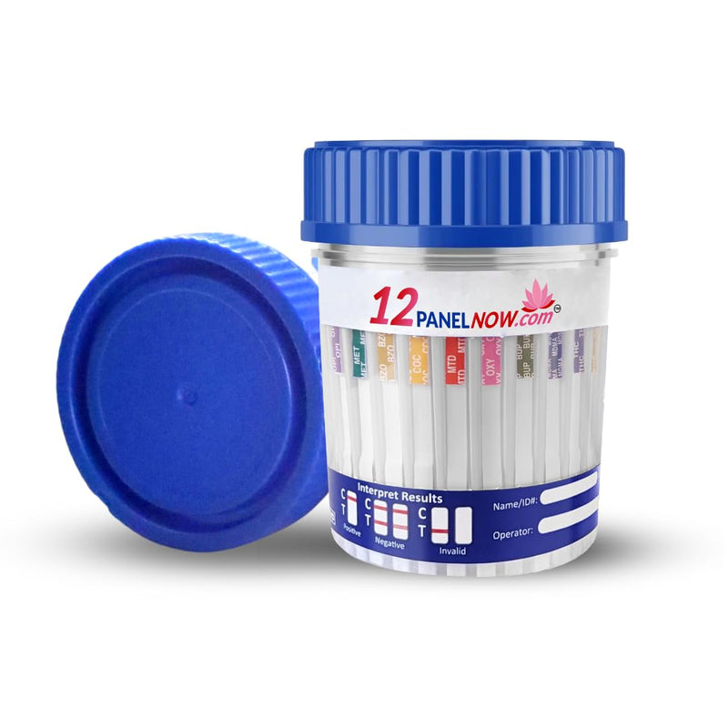 [Australia] - [5 Pack] 8 Panel Urine Drug Testing Kit, Tests for AMP, BUP, BZO, COC, MAMP (MET), OPI300 (MOP), OXY & THC, Includes Built-in Temperature Strip, Up to 8 Different Drugs Detected in Each Urine Test 