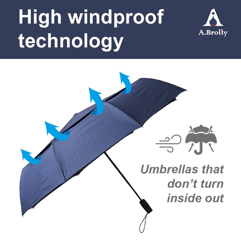 Edinburgh Large Windproof Travel Umbrella - Wind Resistant, Automatic, Strong Build to Last Steel and Fiberglass Rib, Umbrellas for Rain for Men and Women - 54 Inch Double Vented Canopy Big Enough To Fit In 2 Adults - Auto Open Close Purple Plaid