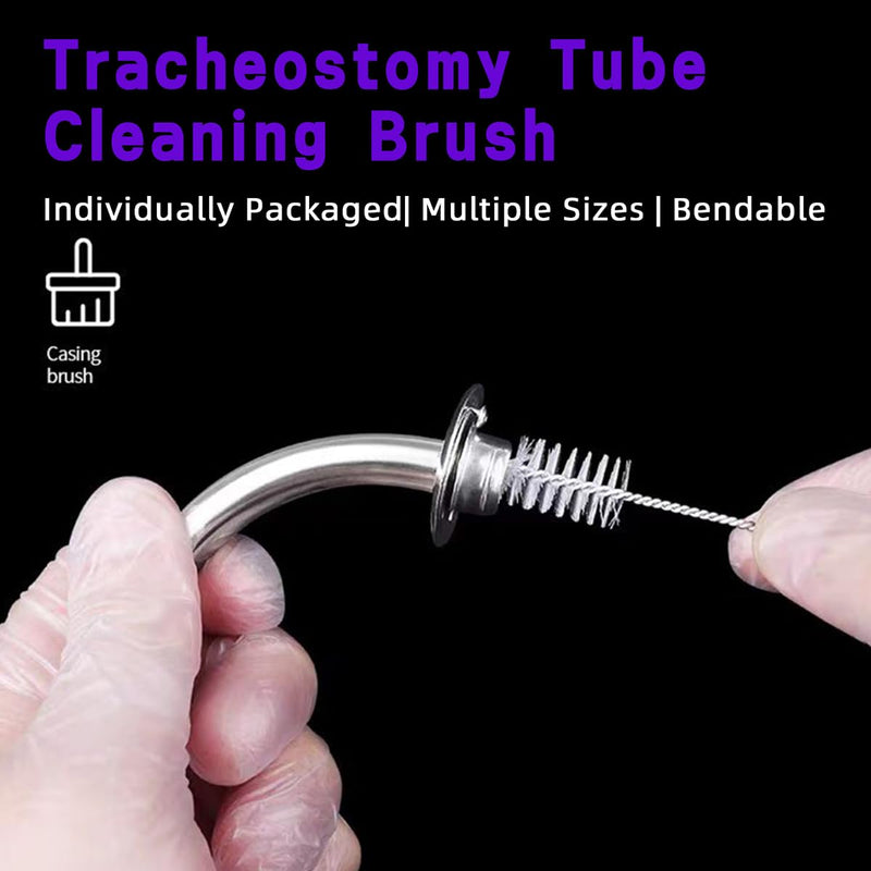 [Australia] - Tracheostomy Cleaning Brushes, 10pcs Bendable Trach Tube Brush Nylon Bristle Pipe Tube Cleaning Brush for Tracheostomy Supplies (0.5in) 0.5in 