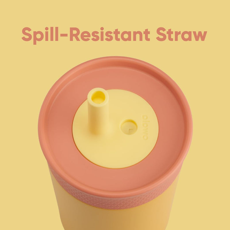 [Australia] - Owala Kids Insulation Stainless Steel Tumbler with Spill Resistant Flexible Straw, Easy to Clean, Kids Water Bottle, Great for Travel, Dishwasher Safe, 12 Oz, Navy and Blue (Home Base) Navy & Blue Drinking Cup 
