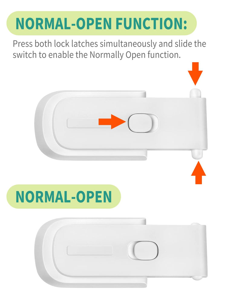 [Australia] - 2 Pack Updated Baby Safety Proof Fridge Latch Lock to Keep Door Closed,Childproof Refrigerator/Fridge/Freezer Door Lock for Toddlers and Kids,no Tools Need or Drill(White) White-2pcs 