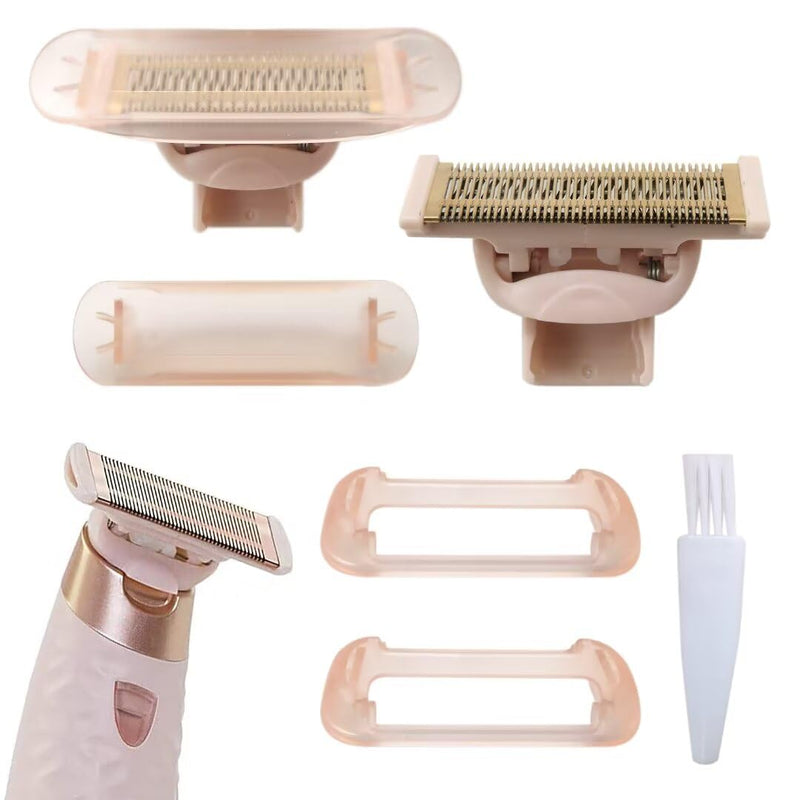 Razor Replacement Heads Replacement for Flawless Nu Razor, Rose Gold Plated Body Replacement Head with Covers (2 Count)