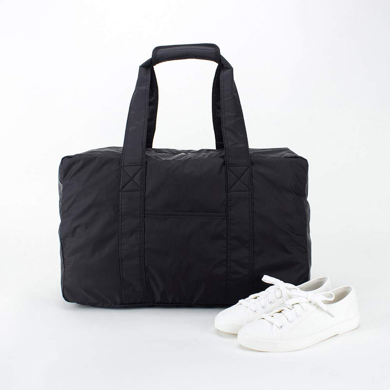 folding leisure trave duffel tote bag zipper nylon waterproof bag Lightweight Duffle Bags For Women & Men Black/174