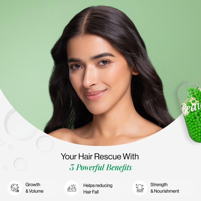 Beautywiseshop Hair Rescue Capsules | Biotin, Pro Keratin Amino Acids & DHT Blocker Blend | Supports Hair Strength & Thickness | Dual Action Hair Care Supplement for Men & Women 30 count (Pack of 1)