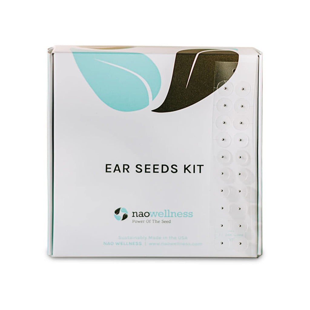 NAO Wellness Stainless Steel Ear Seeds - Auriculotherapy Seeds Self-Care Acupressure Beads with 40+ Solutions – 20 Ear Seeds Acupuncture Kit – Suitable for Adults and Kids of Any Age