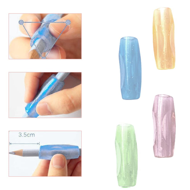 [Australia] - CCLKHY Pack of 4 silicone pen grips, writing aid grip, pencil grips, for children, students 