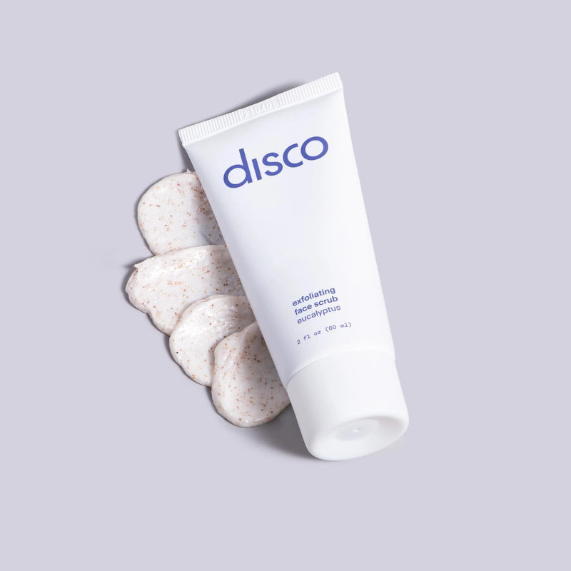 [Australia] - Disco Men’s Renewing Face Scrub – Natural & Organic Deep Exfoliating Cleanser & Pre Shave Wash, Soften, Remove Blackheads & Ingrown Hair, Eucalyptus, Paraben-Free with Coffee Extract, AHA & BHA, 2oz 