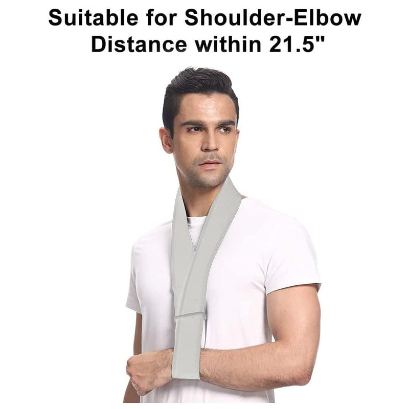 supregear Arm Sling, Lightweight Neck Support Collar Immobilizer Simple Arm Sling Breathable Shoulder Support for Men Women (Grey, Standard) Grey