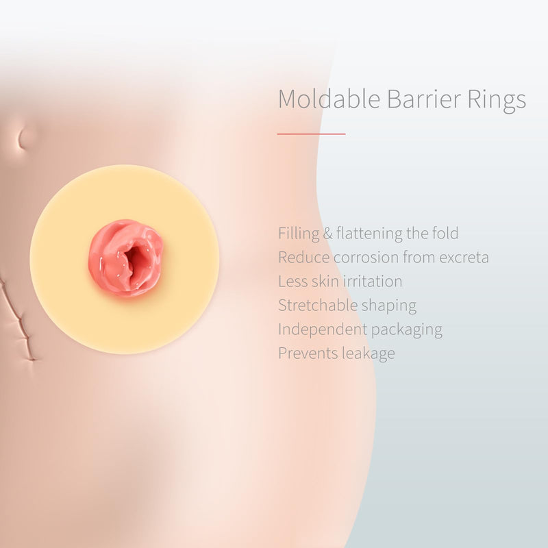 [Australia] - 10-Pack Moldable Ostomy Barrier Rings, 4mm Thickness Barrier Rings for Ostomy Bags, Sting-Free Hydrocolloid Ileostomy Elastic Ostomy Rings Secure Seal for Colostomy Bags 4mm 10PCS 