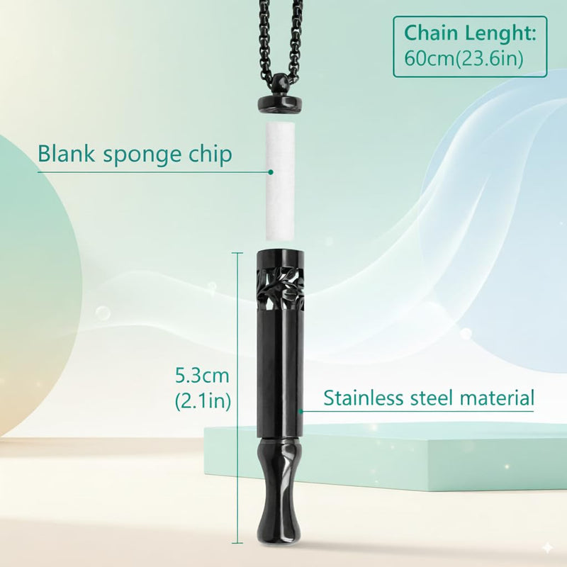 [Australia] - Breathlink Quit Smoking Necklace, Breathing Necklace for Fidget Relief and Smoking Cessation, Breathe Free Aids - Natural Stop Smoking Aid for Anxiety Relief black 