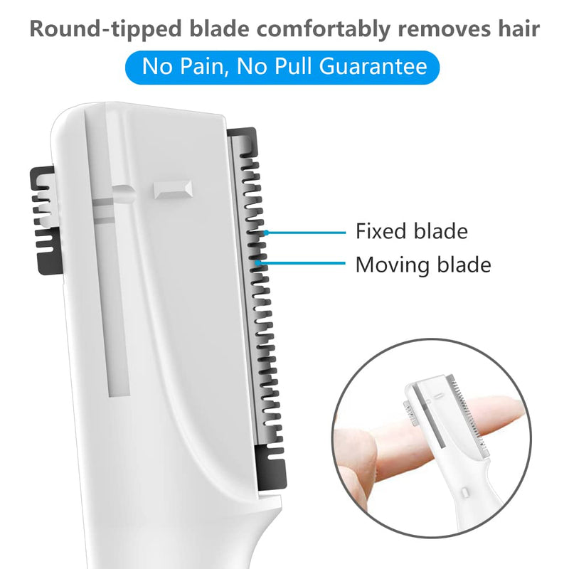 [Australia] - Funstant Precision Eyebrow Razor Battery Operated Eyebrow Trimmer for Face, Electric Facial Hair Trimmer for Women with Comb for Chin and Neck, No Pulling, Painless 