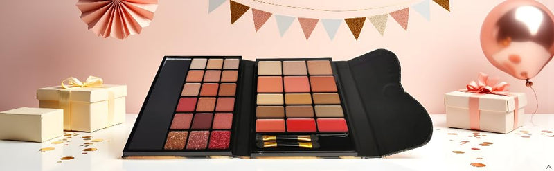 [Australia] - Beauty Makeup Palette 33 Pigmented Colors Professional Eyeshadow Blush Highlighter Contour Glitter Matte Set with Brushes Ideal Makeup Kit for Eyes Lips and Face 