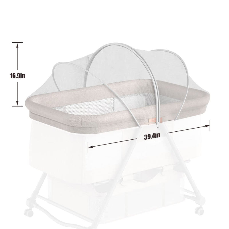 [Australia] - Bassinet Cover for Cats with Two-Way Zipper,Portable Bassinet Mosquito Net Cover,Mosquito Net to Keep Pets Out(White) White 