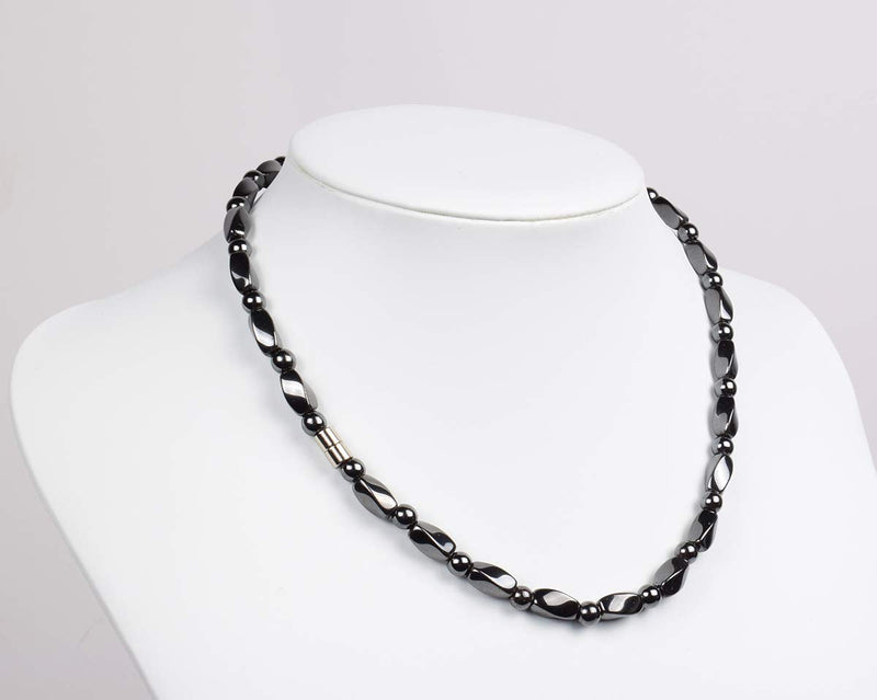 [Australia] - Hematite Necklace Unisex Black- Natural Magnetic Hematite Necklace Relieve Fatigue around Neck, Shoulder-17.6 inch (45cm) 17.6” (45cm) 