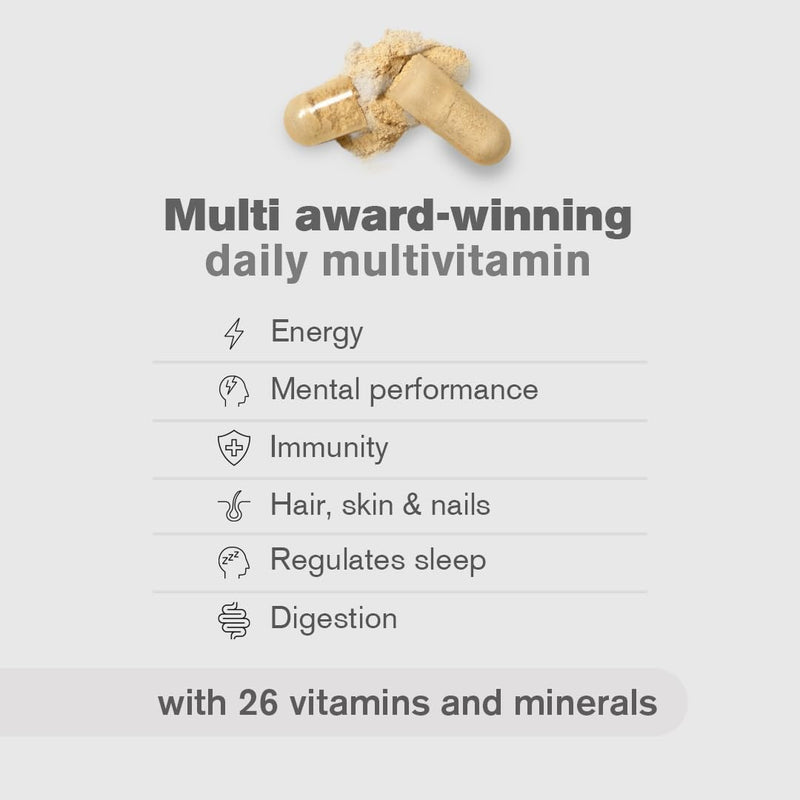 DR.VEGAN Daily Multivitamin | Vegan Multivitamin | Energy, Hair, Skin, Nails, Mental Performance, Immune Health | 60 Capsules | Two-A-Day