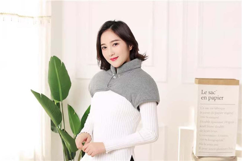 Men Thicken Shoulder Warmer, Pads Neck Shoulder Vest Cover Sleeveless Jacket Shoulder Warmers Wrap for Winter, Grey