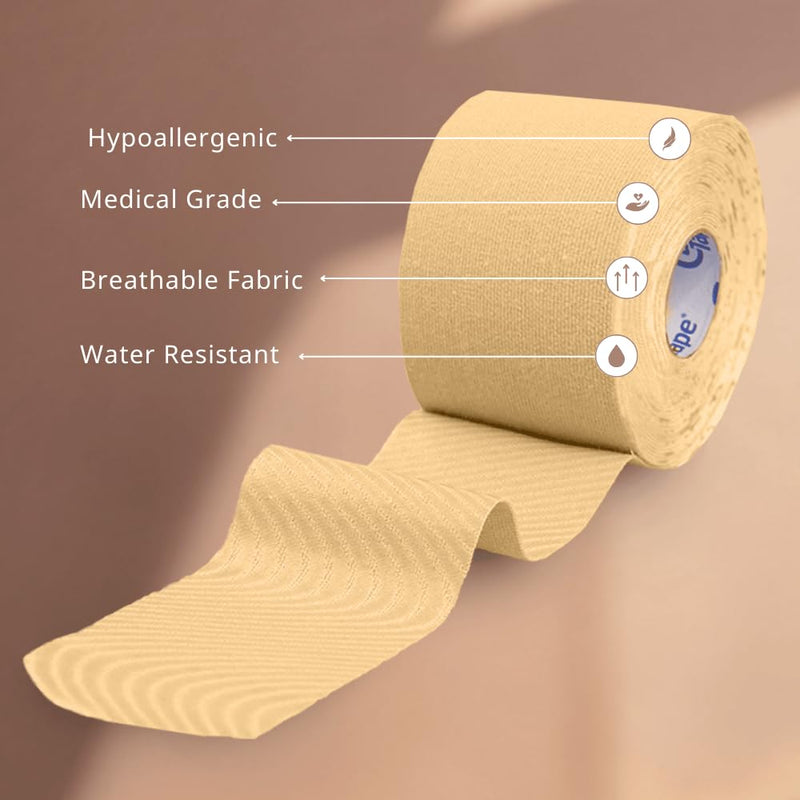 CureTape Beauty Kinesiology Tape | Anti-Wrinkle Face Tape | Face Lift Tape for Toning, Firming & Tightening The Skin | Kinesiology Tape for Face and Sensitive Skin (Two 5cm Rolls + Cups) Two 5cm Rolls + Cups