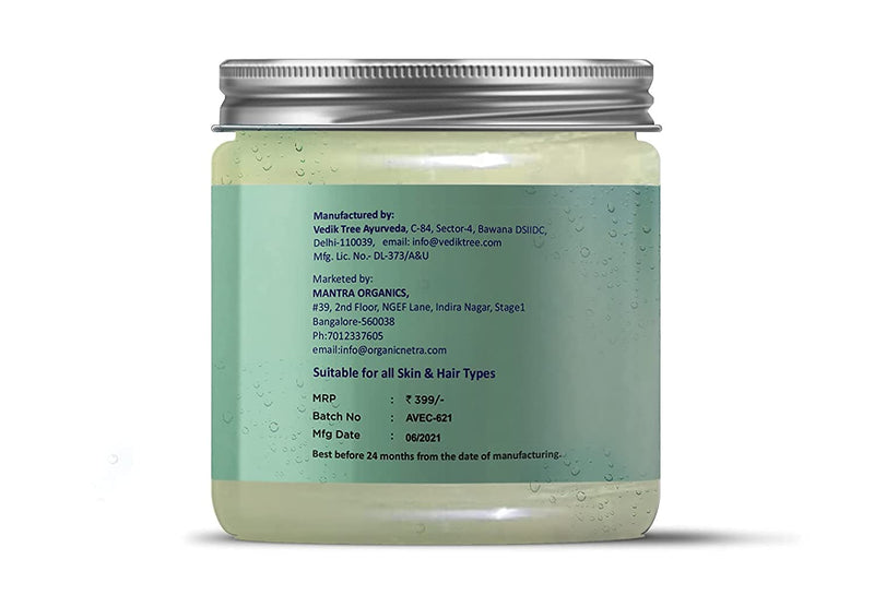 Organic Netra Pure Aloe Vera Gel With Vitamin C & E | Cold Pressed | For Skin, Face, Hair | Paraben Free | Sulphate Free - 200 gm