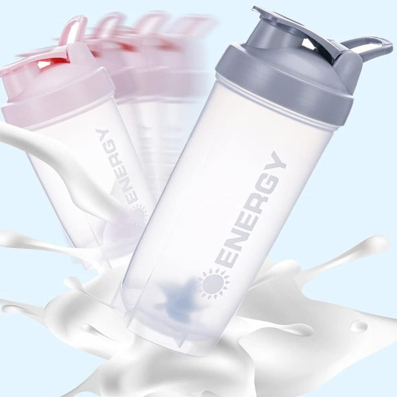 [Australia] - Pubiao Shaker for Protein Sports Drinks Protein Shaker Cup Sports Supplement Shaker with Mixer Ball Fitness Milkshake Portable Workout Water Cup 500ml (Grey) Gray 