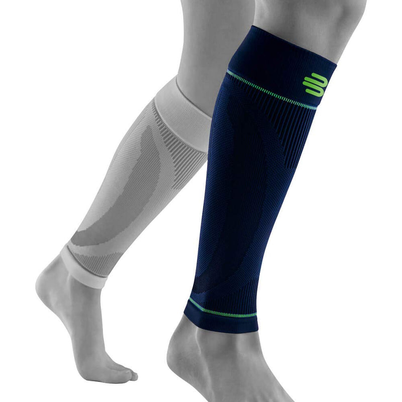 [Australia] - BAUERFEIND Calf Bandage Compression Sleeves Lower Leg, 1 Pair of Leg Warmers Unisex Navy Blue L Long 
