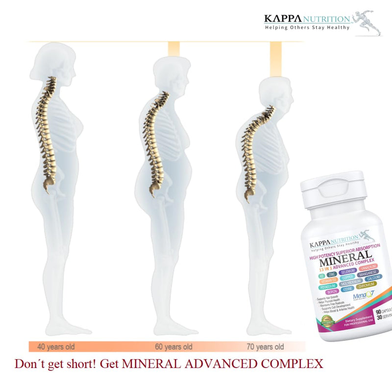[Australia] - KAPPA NUTRITION (90 Capsules,Vitamin K2, Vitamin D3, Zinc, Selenium, Vanadium, Copper, Manganese, Potassium, Molybdenum, Calcium, Chromium, Iodine, Boron, Mineral 13 in 1 Advanced Complex, from 