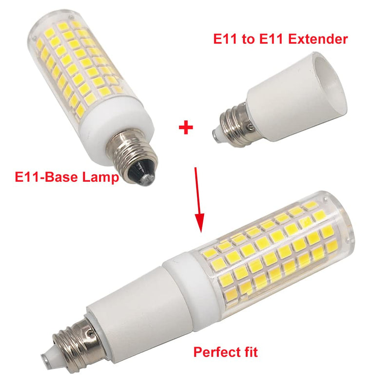 [Australia] - 10pcs E-Simpo E11 to E11 mini candelabra light socket base e11 led lamp holder adapter extender converter extension(10pcs E11 to E11 Extender) 
