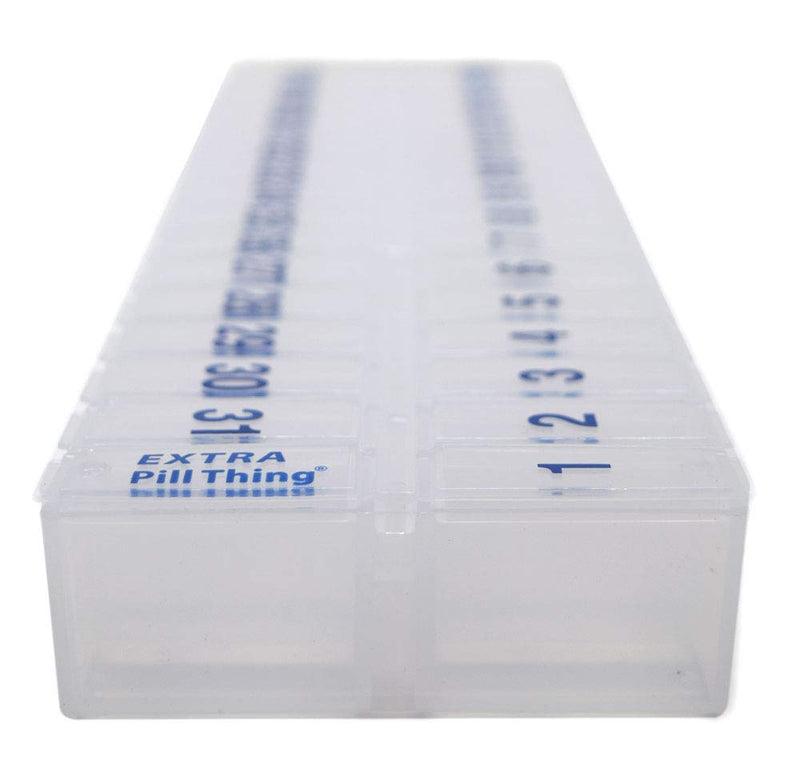 Once-a-Day Monthly Pill Organizer – Large Compartments with Removable Lid for Easy Loading – Holds 31 Days of Medications Plus Extra Compartment – BPA Free Clear Standard