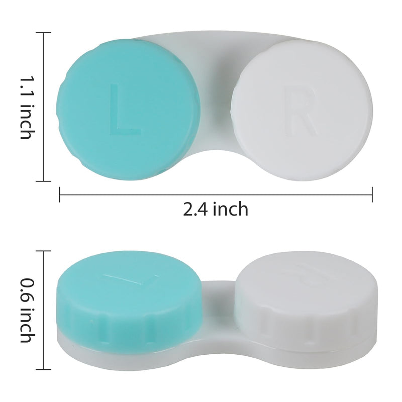 [Australia] - 16 Pack Mini Contact Lens Case Box - Green Bulk Holder Container Set 