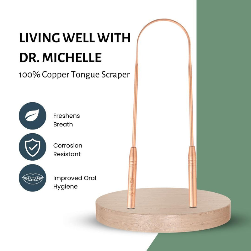 [Australia] - Copper Tongue Scraper - Premium Metal Tongue Cleaner for Adults & Kids - Eliminate Bad Breath & Enhance Oral Hygiene - Includes Travel Bag 