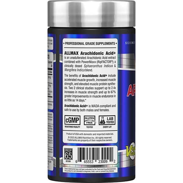 ALLMAX Arachidonic Acid+, 120 Capsules, 30 Servings | Supports Muscle Growth, Enhances Strength & Endurance, RipFACTOR, WADA Compliant, Gluten Free