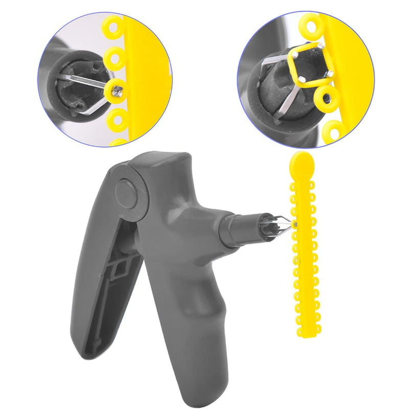 [Australia] - Orthodontic Ligature Ties and Gun Tool Kit - 1040 Pcs Multi-Color Rubber Bands for Braces Gray 
