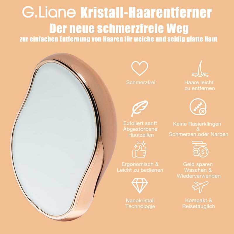 [Australia] - G.Liane Crystal Hair Eraser, Crystal Hair Remover, Nano Glass Hair Remover Stone, Reusable Painless Hair Removal Depilator for Fast Silky Smooth Skin(gold) Gold 