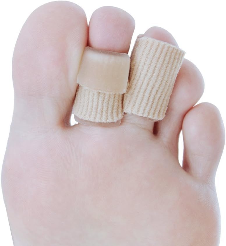 [Australia] - SOHLER 6 Packs Closed Toe Caps Finger Covers Sleeve Protectors, Elastic Fabric Lined with Soft Gel (Medium 9/16"x 2-1/2") Medium 9/16"x 2-1/2" 