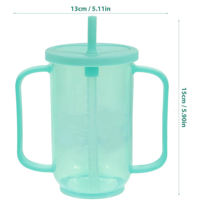 Inclined Mouth Nursing Cup for Disabled Patients Elderly and Maternity Care Spill-Proof Drinking Cup Moderate Capacity Drinking Aid for Daily Use Light Green 15x13cm