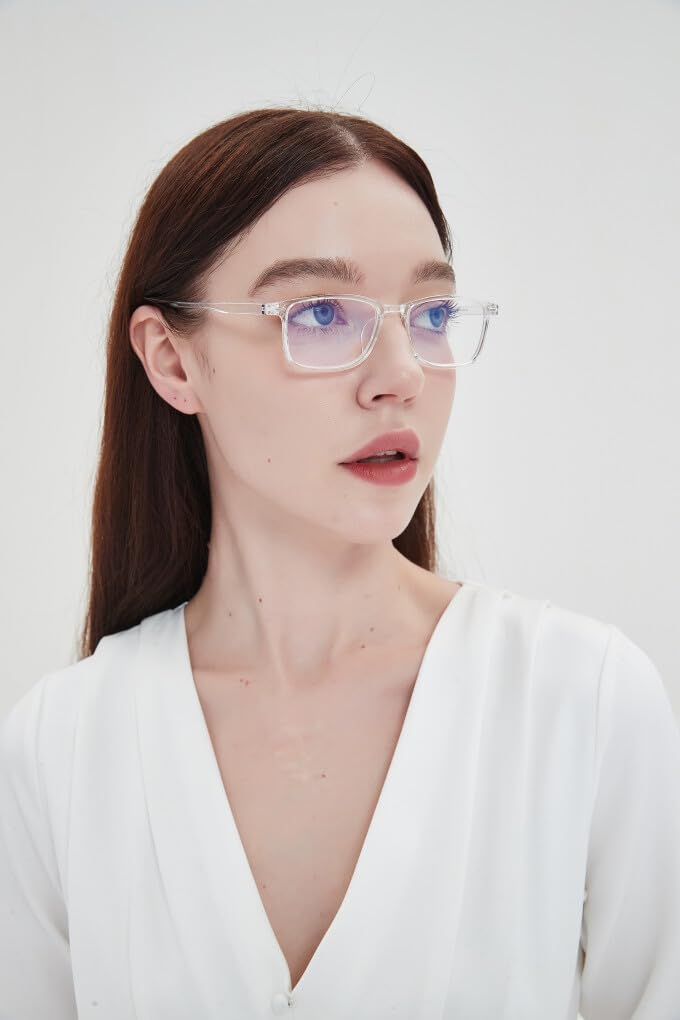 [Australia] - Suertree Blue Light Filter Distance Glasses Lightweight Myopia Glasses Fashion Myopia Glasses for Women Men Clear -1.5 Diopters -1.5x 