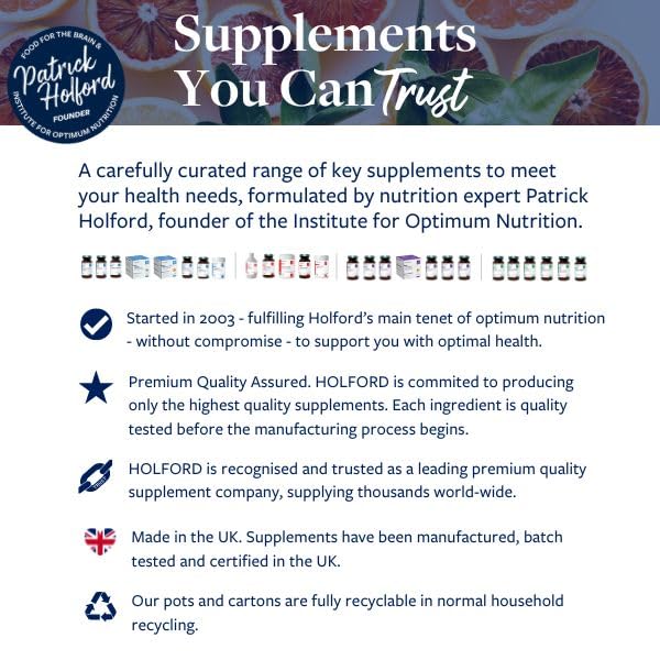 Patrick HOLFORD GL Support/Weight Management Supplement/for Fat Metabolism & Keto Diet Support / 3 Nutrients/Garcinia Cambogia 2230mg / Naturally Sourced / 90 Tablets/Vegan/for Women & Men