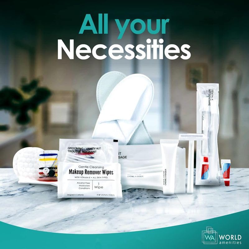 [Australia] - World Amenities - Bulk Disposable Dental Kit Bundle with Toothbrush and Toothpaste 1 Count (Pack of 24) Clear Frosted Sachet 