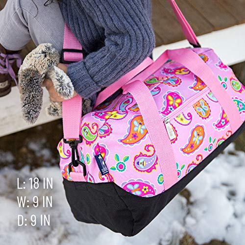 Wildkin Overnighter Duffel Bag and Go Fish! Card Game Bundle: Dive into Fun - Playful Adventures Packed and Ready to Go (Paisley)