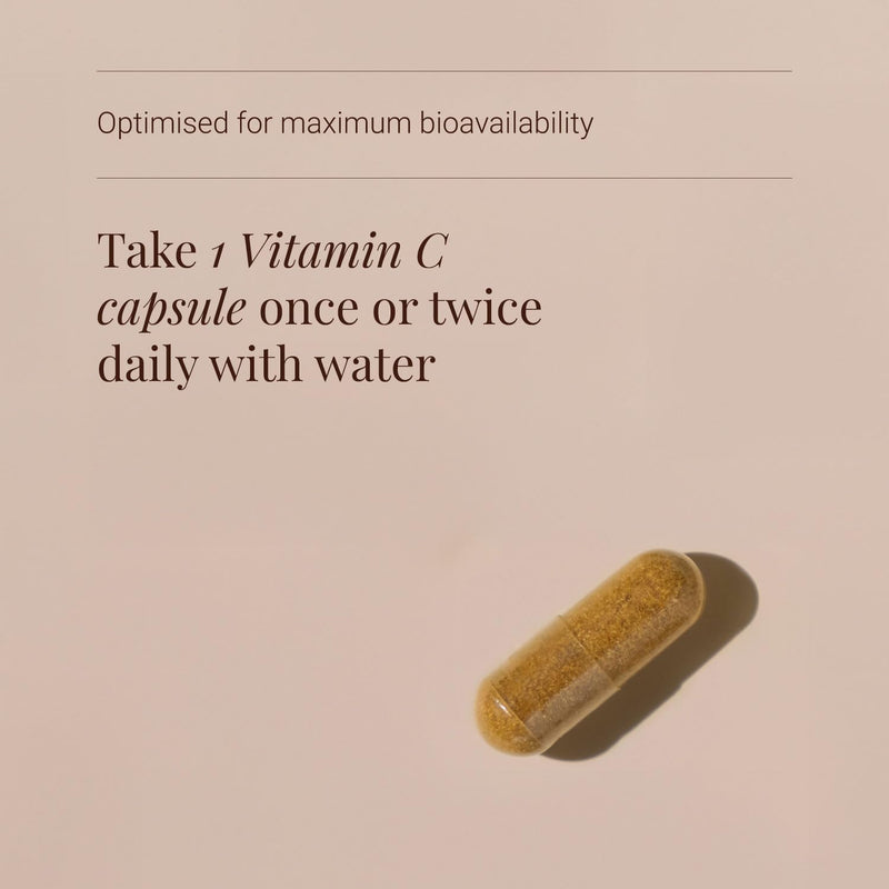 KIKI Health Organic Plant-Based Vitamin C Supplement - Vegan-Friendly Formula with Essential Nutrients for Immune Support - Vitamin C Capsules Promotes Skin Health & Collagen Production - 50 Vegicaps
