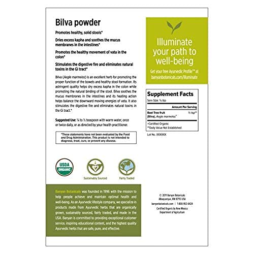 [Australia] - Banyan Botanicals Bilva Powder - Certified Organic, 1/2 Pound - Aegle marmelos - Supports proper function of The bowels and promotes healthy stool formation* 