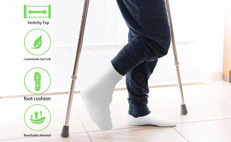 [Australia] - Extra Wide Diabetic Socks Non Binding Bariatric Sock Men Women Neuropathy Medical Swollen Socks One Size Black-2pairs 