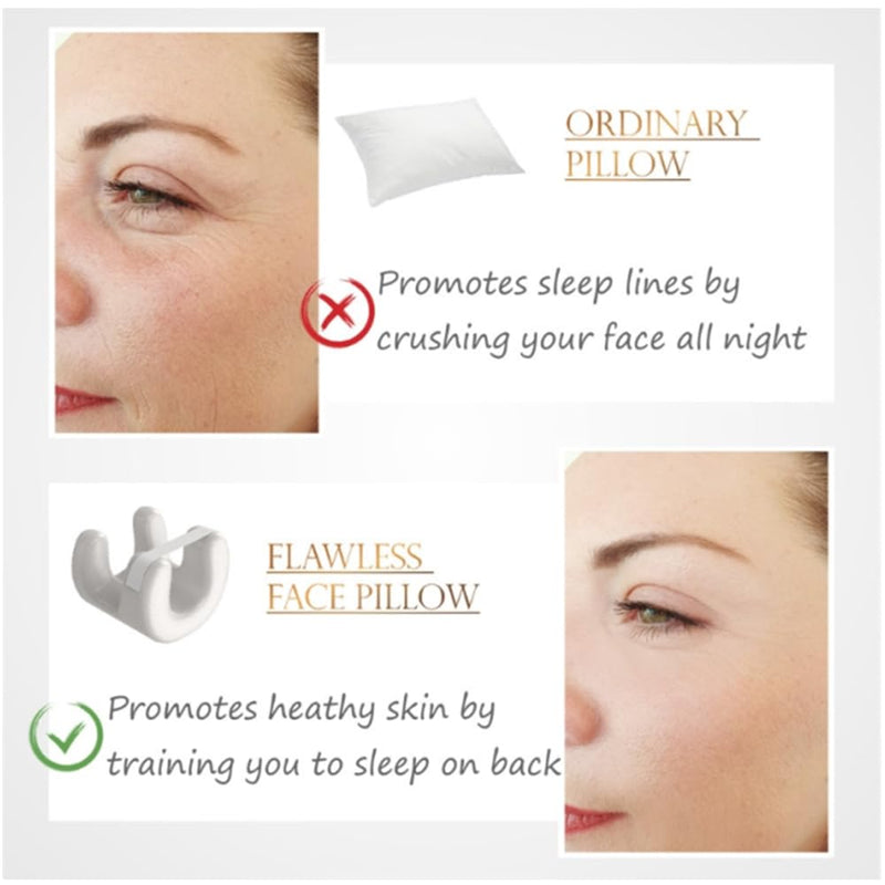 [Australia] - Beauty Sleep Anti-Wrinkle Face Pillow, U-Shaped Memory Cushion (White) White 