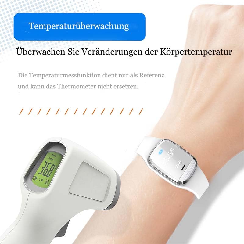 [Australia] - Feloyal Mosquito Repellent Bracelets Body Temperature Display and Mosquito Repellent Rechargeable Waterproof Ultrasonic Wrist Watch for Adults and Children Indoor Outdoor White 