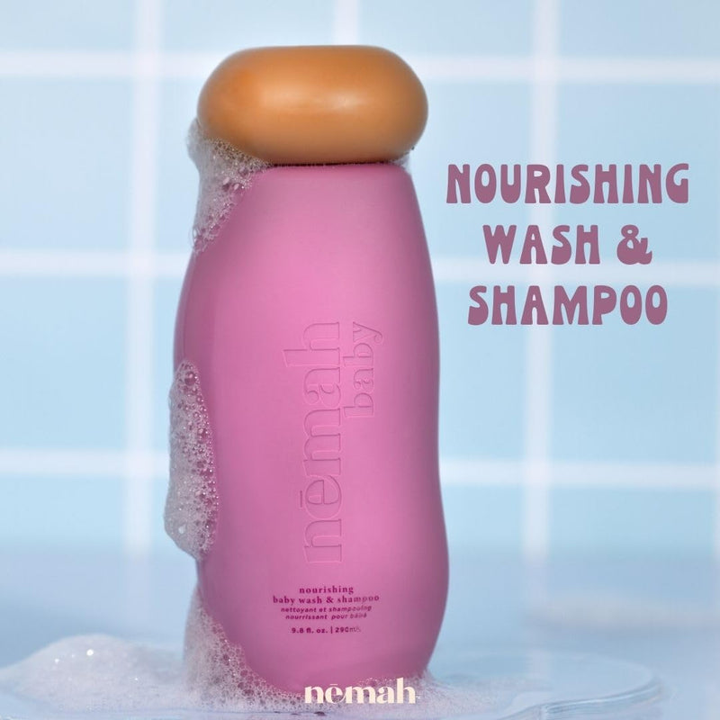 [Australia] - Nemah Soothing Baby Bath Essentials - Baby Soap And Shampoo 2-in-1, Cleansing & Nourishing Baby Wash with Activera Aloe Vera, Actismart Chamomile & Jojoba Oil, Vegan, Gluten-Free 