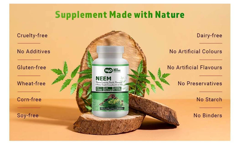 [Australia] - Neem Triple Complex - High-Potency Azadirachta Indica Tablets, Neem Leaves, Bark, Flowers in Ratio (80:10:10) - 300 Tablets, 150 Serving, 1000 Mg (1 Pack) 1 