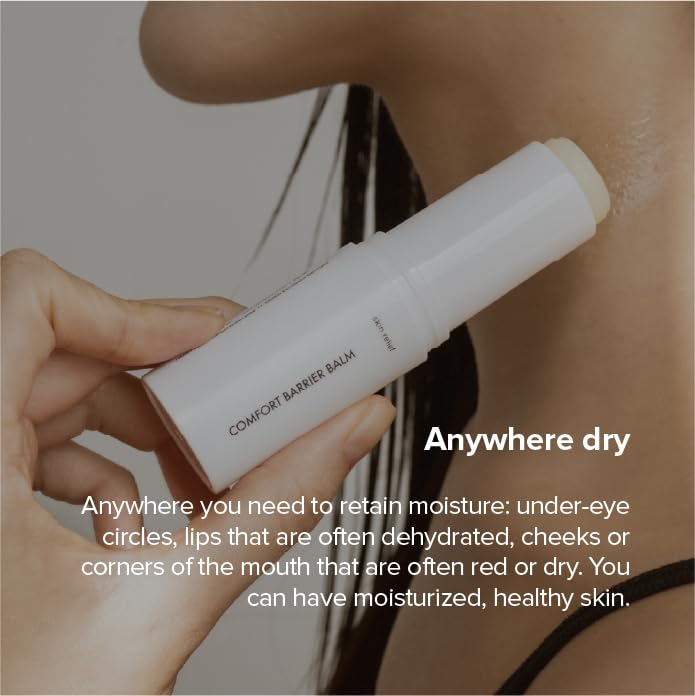 Organic Barrier Balm Stick with Olive Squalane & Vitamin C+E – For Sensitive & Dry Skin, COSMOS Organic Certified, Vegan, Fragrance-Free Comfort Barrier Balm, 0.35oz / 10g