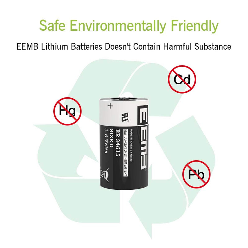 [Australia] - 4Pack EEMB 3.6V D Cell Batteries ER34615 D Size Lithium Batteries 19000mAh Li-SOCL₂ Non-Rechargeable Battery LS-33600 XL-205F for CNC & Printing Machine Tool,Meter,Clock & 1 Year Manufacturer Warranty 