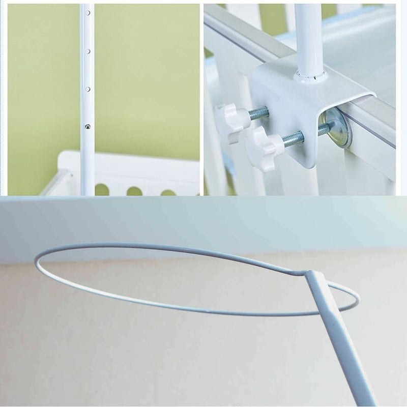[Australia] - Crib Canopy Holder Mosquito Net Stand Holder Set Metal Adjustable Clip-On Stand Bracket for Rack Mosquito Net Accessories 