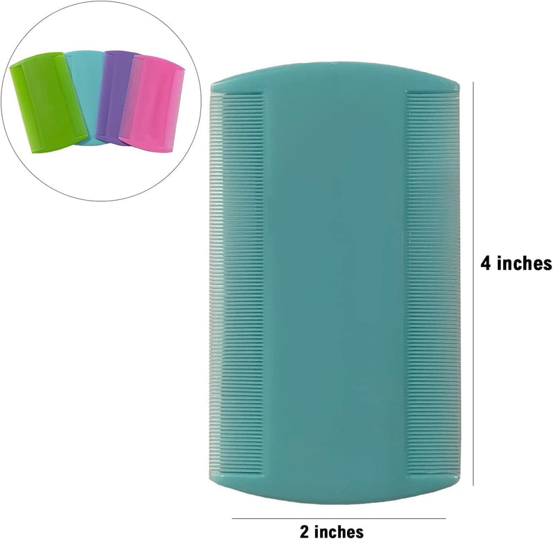 [Australia] - 4 Pieces Multi Color Nit Double Sided Combs Plastic Head Detection Fine Tooth Head Nit Hair Combs For Pets Kids Adults English Color 