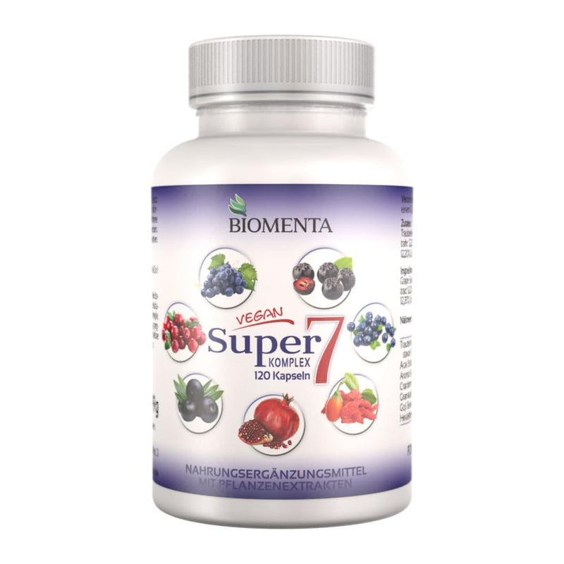 [Australia] - BIOMENTA Super7 - 120 high-dose multi-fruit capsules - Berry Mix with OPC + Cranberry + Goji Berries + Aronia Berries + Pomegranate + Acai + Blueberries - vegan - premium quality 